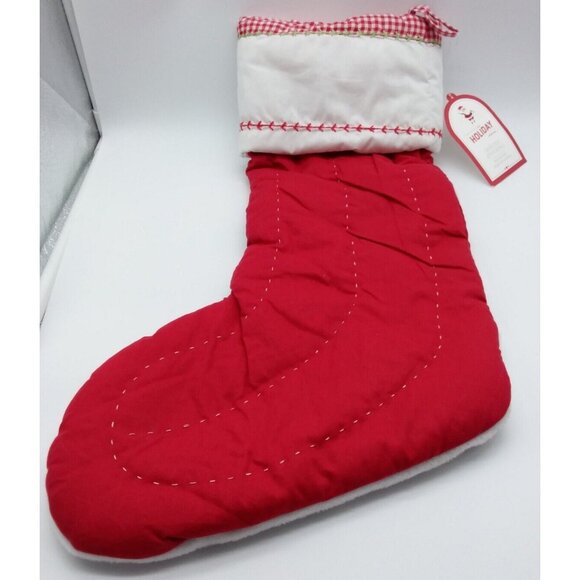 Pottery Barn Kids Christmas Stocking Snowman Mommy Holiday Quilted Red - Picture 6 of 10